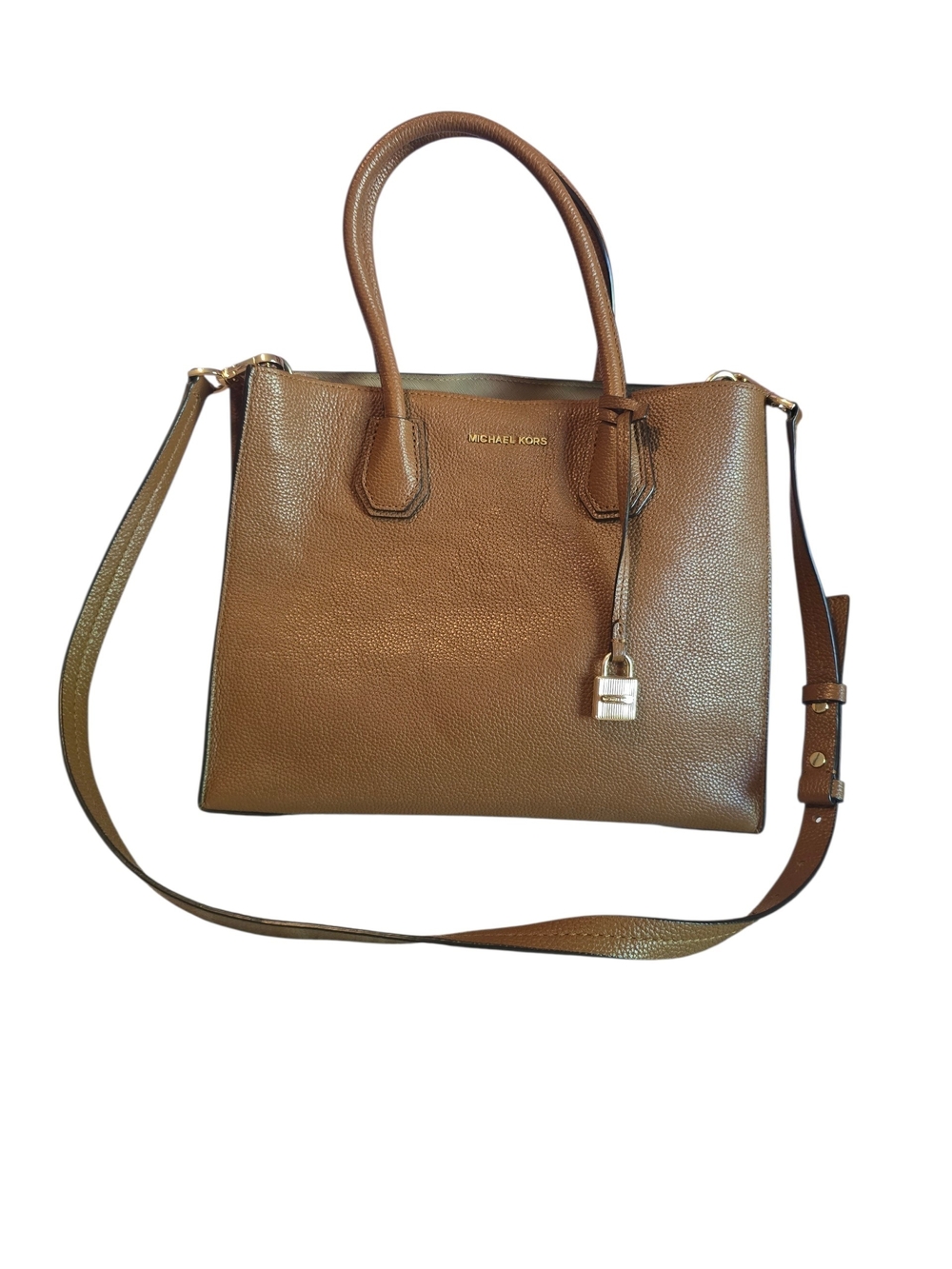 Michael Kors Brown Mercer Leather Tote with Shoulder Strap